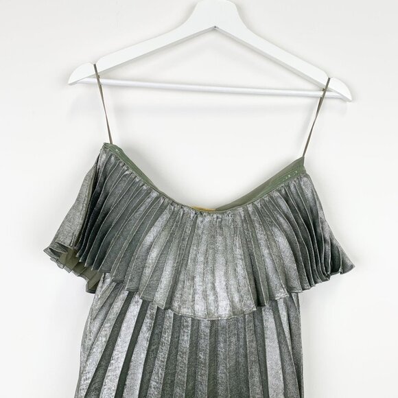 NWT Ramy Brook Ryleigh Metallic Pleated Mini Dress Size US 2 - Picture 7 of 12